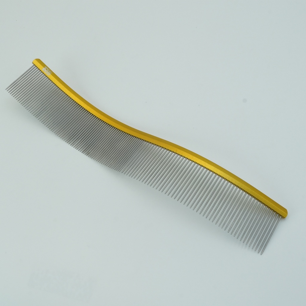 [CB1132] PEIGNE VAGUE METAL IDEALDOG 50/50-25CM-120 DENTS 3,5CM-DORE