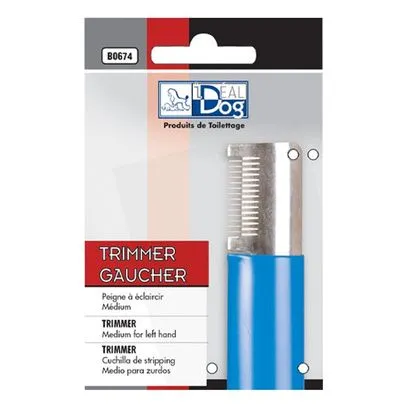[CB0674] TRIMMER IDEAL DOG MOYEN BLEU 14 DENTS GAUCHER