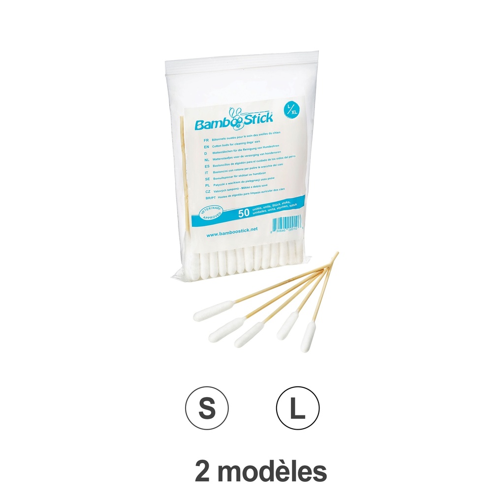 BAMBOO STICK 50 BATONNETS OUATES TAILLE S/M 120mm -diamètre 6mm