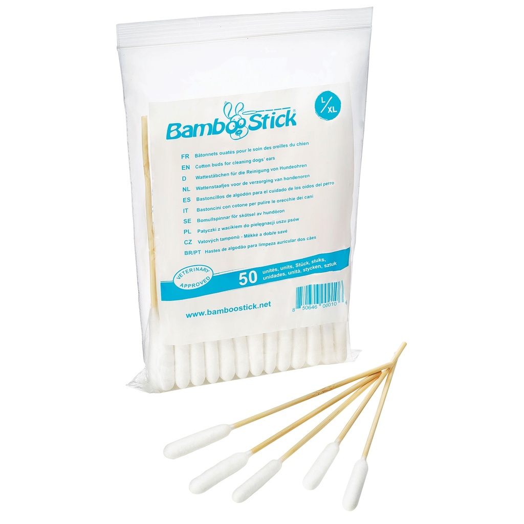 BAMBOO STICK 50 BATONNETS OUATES TAILLE L/XL 150mm - diamètre 8mm