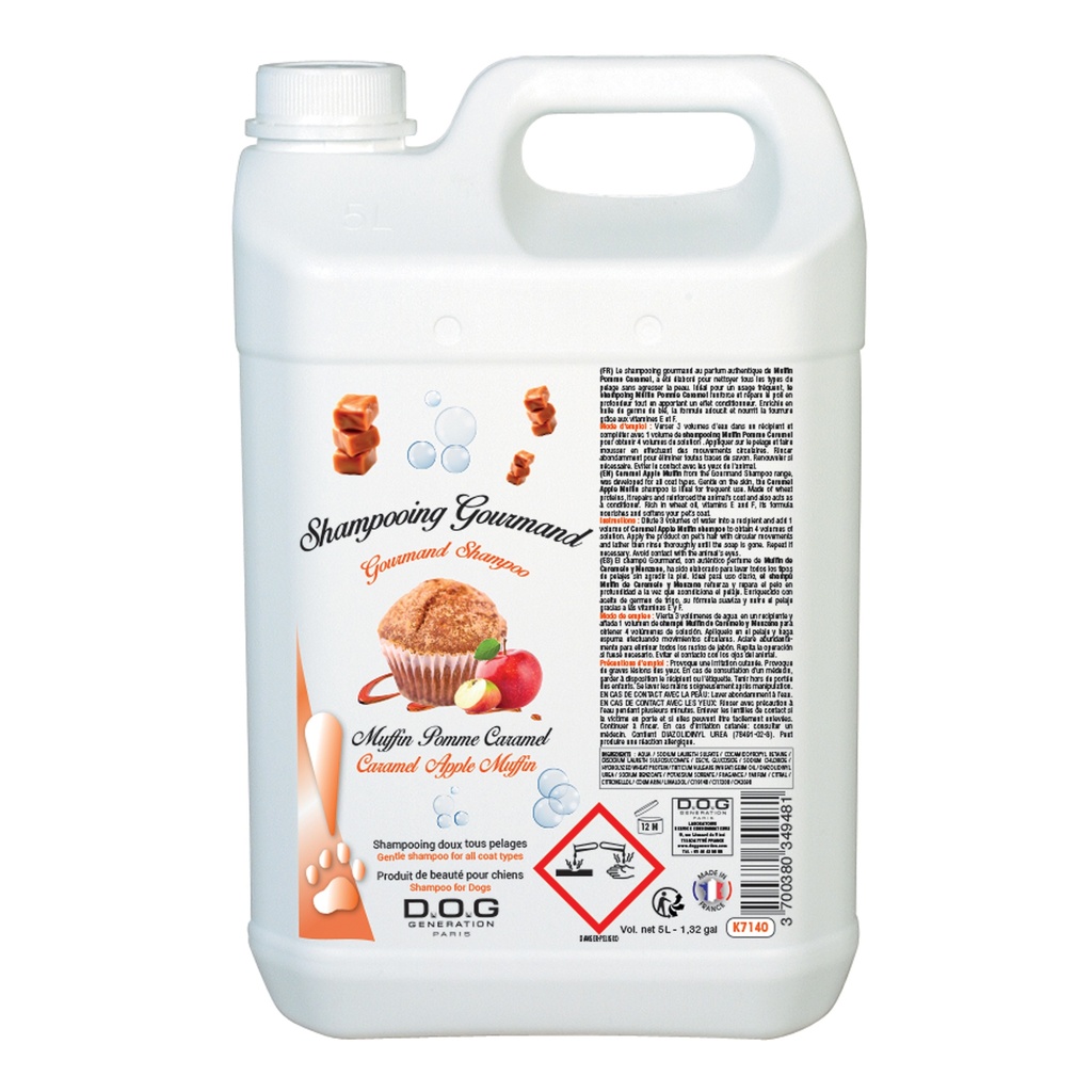 DOG GENERATION - SHAMPOOING GOURMAND Muffin Pomme Caramel 5 L