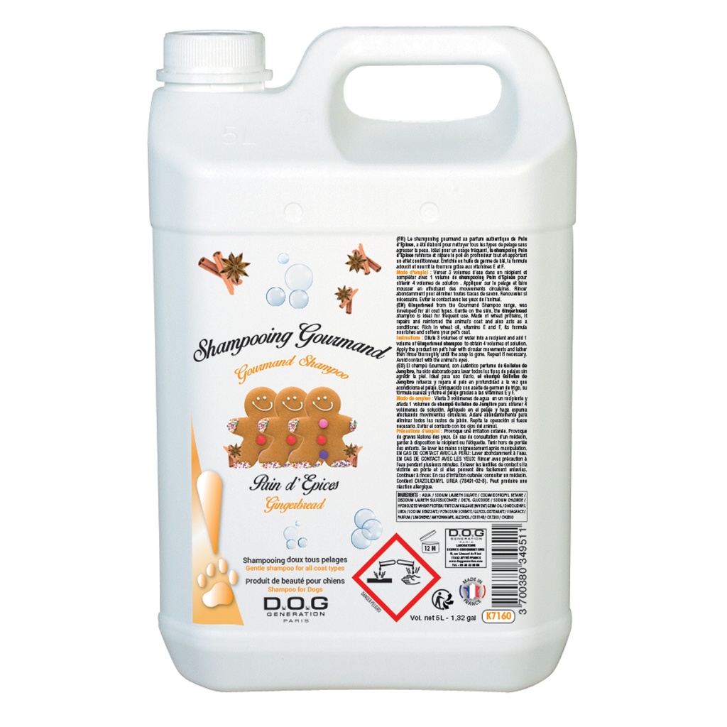 DOG GENERATION - SHAMPOOING GOURMAND Pain d'épices 5 L DISPO CDG FIN 10/25
