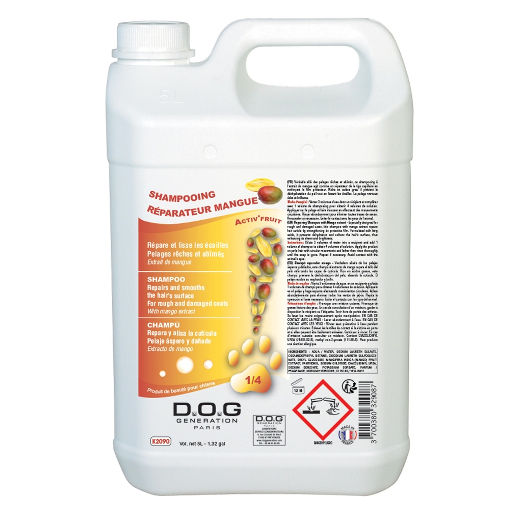 DOG GENERATION - SHAMPOOING REPARATEUR MANGUE 5 L
