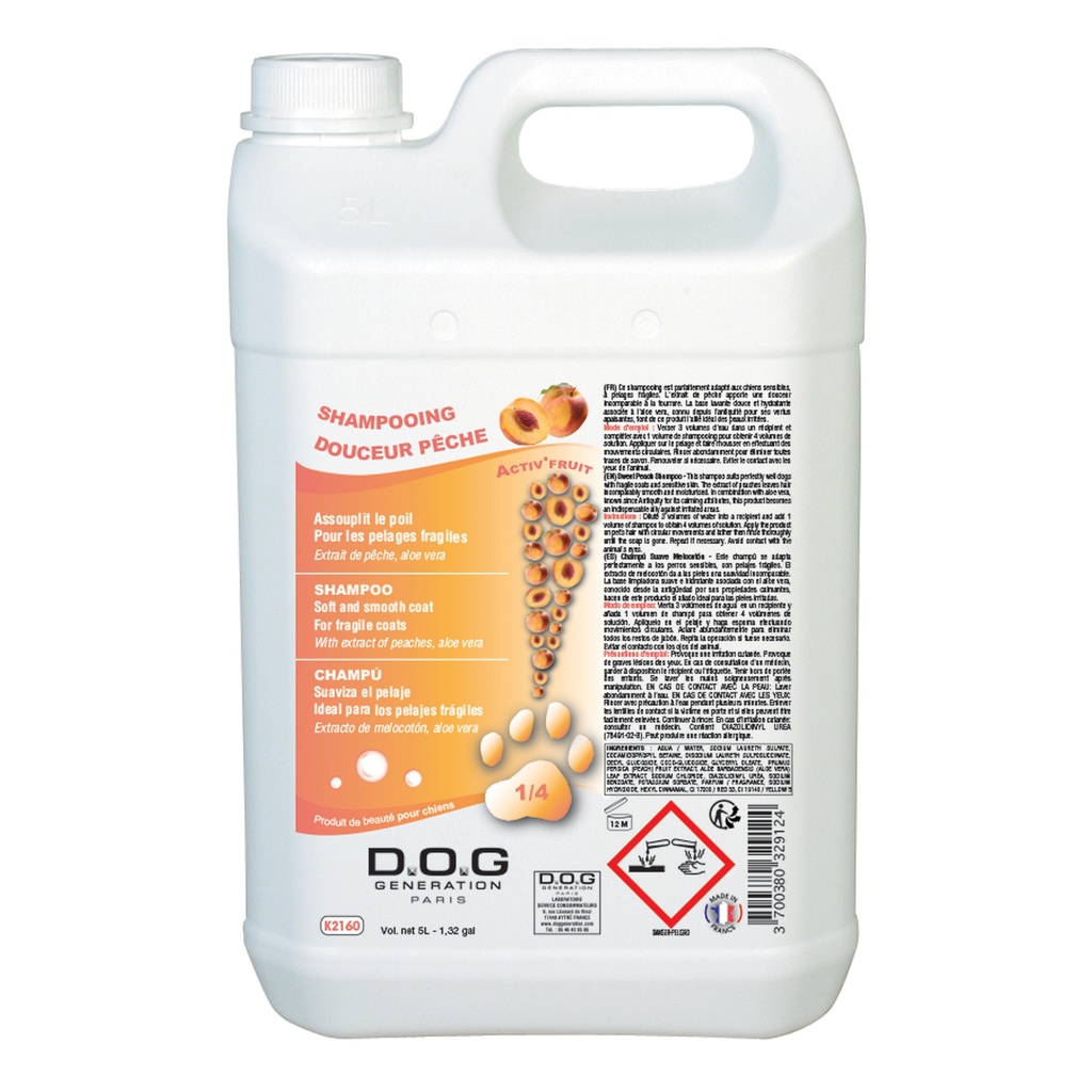 DOG GENERATION - SHAMPOOING DOUCEUR PECHE 5 L