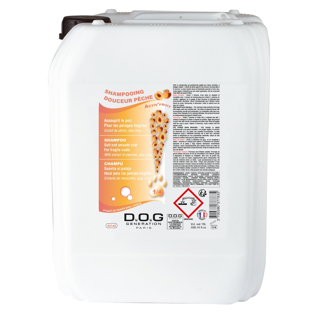 DOG GENERATION - SHAMPOOING DOUCEUR PECHE 10 L