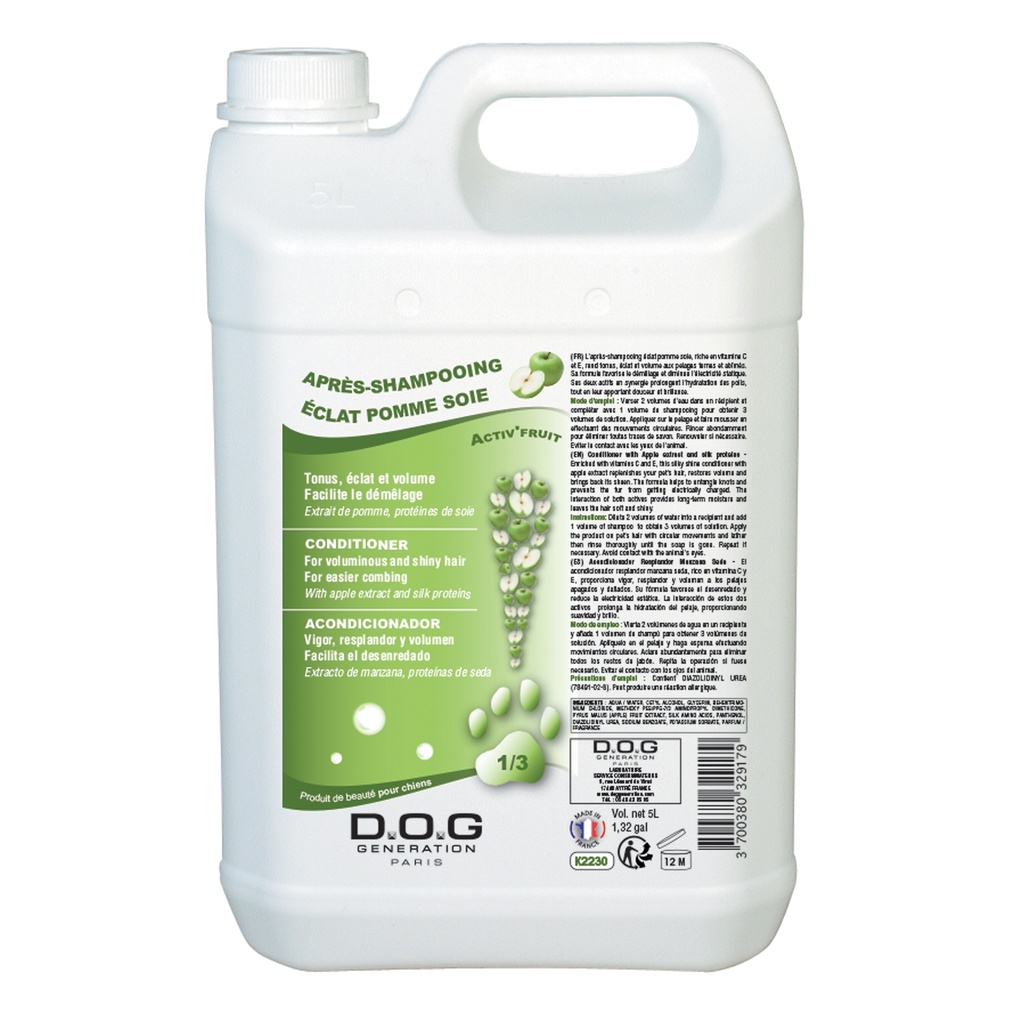 DOG GENERATION - APRES-SHAMPOOING ECLAT POMME SOIE 5 L