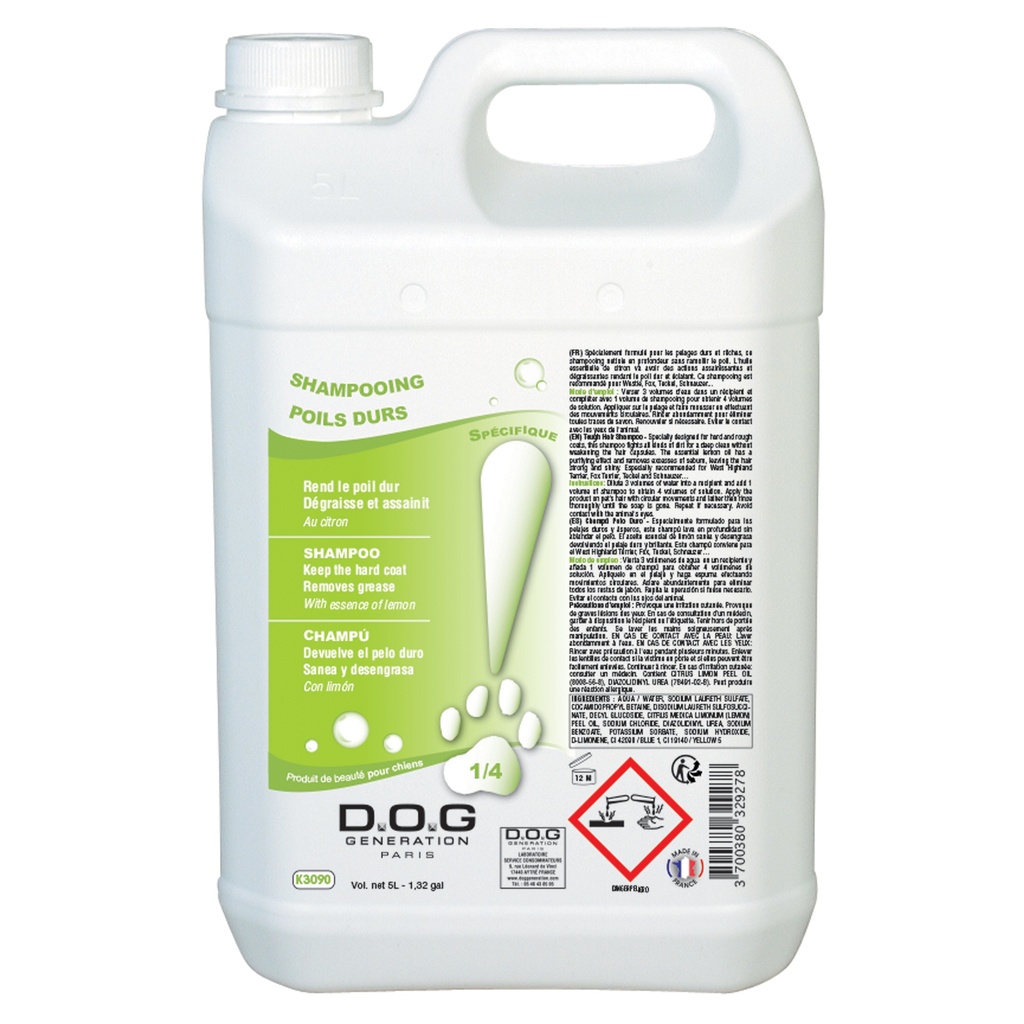 DOG GENERATION - SHAMPOOING POIL DUR 5 L