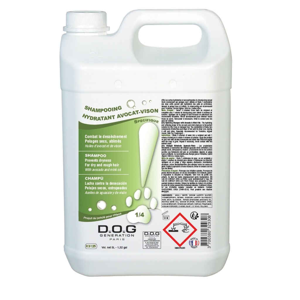 DOG GENERATION - SHAMPOOING AVOCAT VISON 5 L