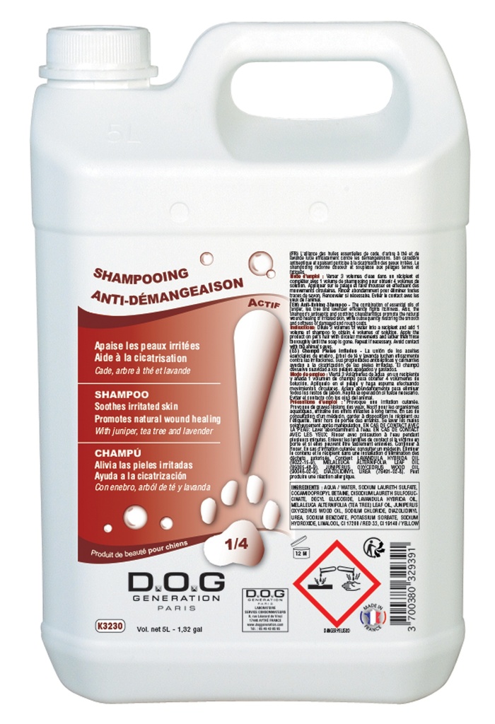 DOG GENERATION - SHAMPOOING ANTI-DEMANGEAISONS 5 L
