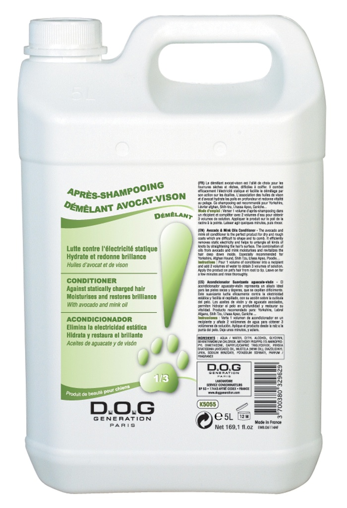 DOG GENERATION - APRES-SHAMPOOING DEMELANT AVO VISON 5 L