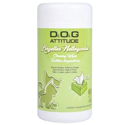 LINGETTES NETTOYANTES - X100. DOG ATTITUDE 13*20CM