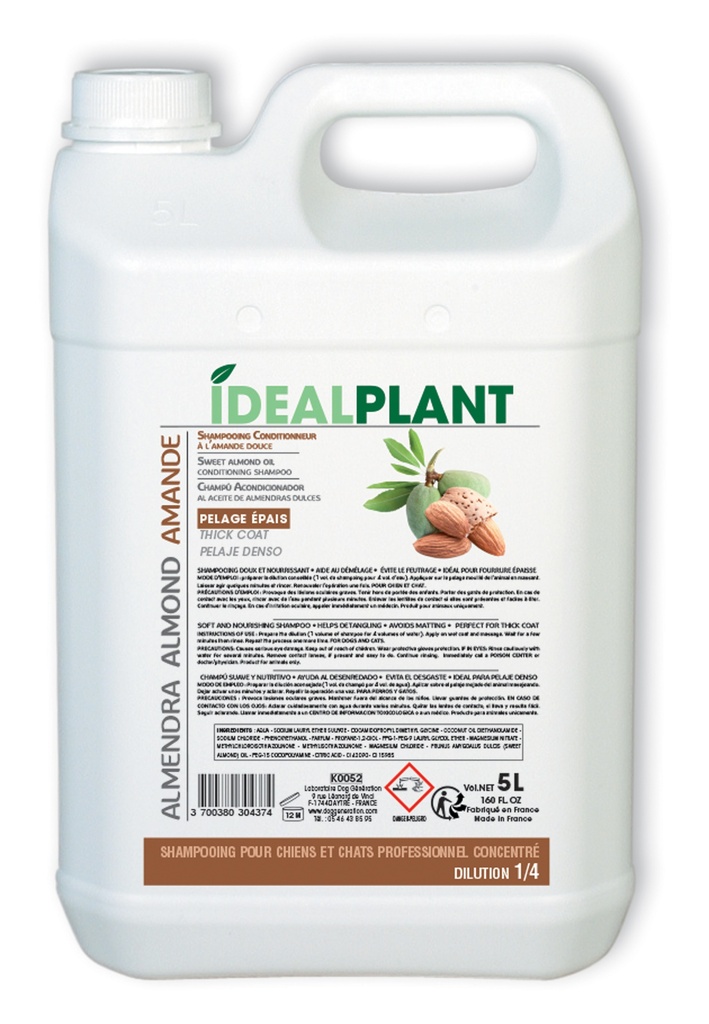 SHAMPOOING AMANDE DOUCE 5 L IDÉAL PLANT