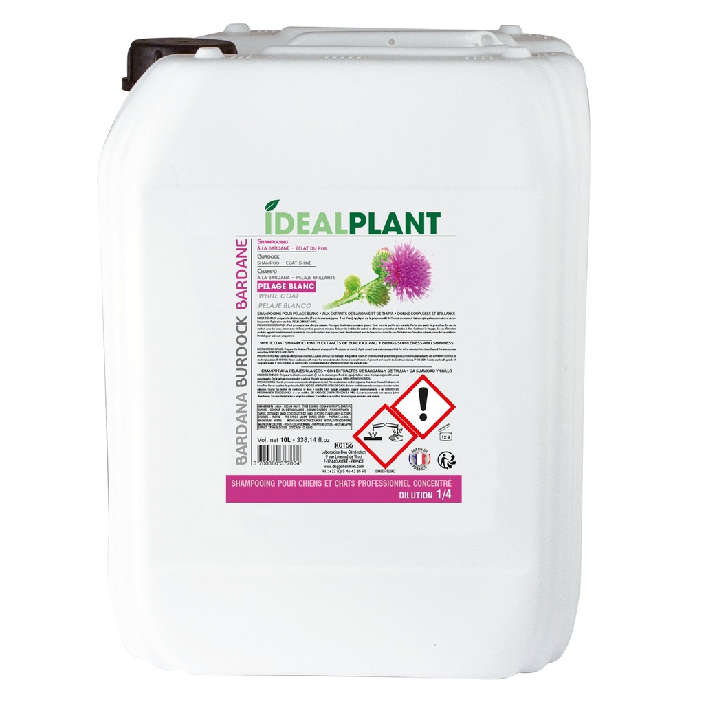 SHAMPOOING BARDANE PELAGE BLANC 10L IDÉALPLANT