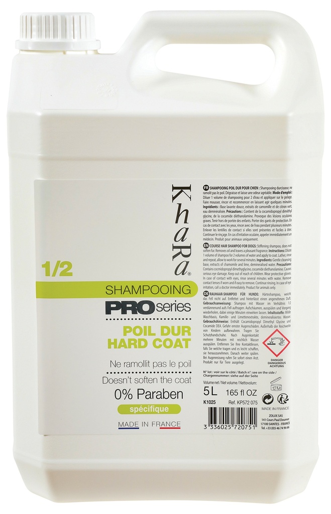 SHAMPOOING POIL DUR 5 L KHARA PRO SERIES