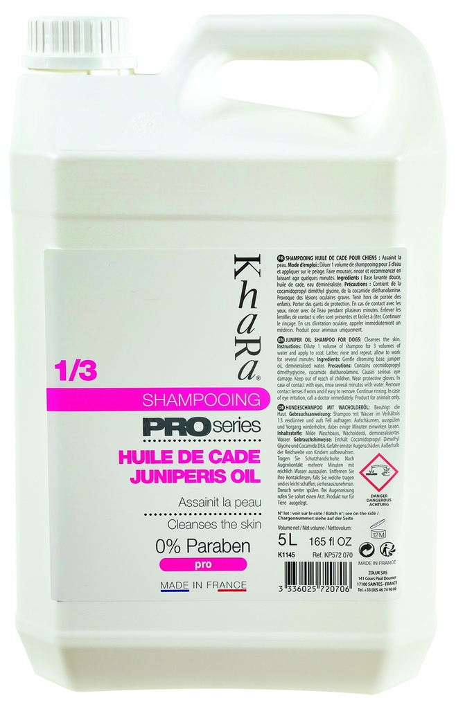 SHAMPOOING HUILE DE CADE 5 L KHARA PRO SERIES