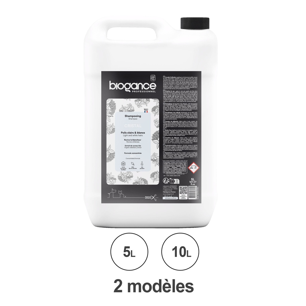 SHAMPOING CRISTAL PELAGE BLANC 5L BIOGANCE