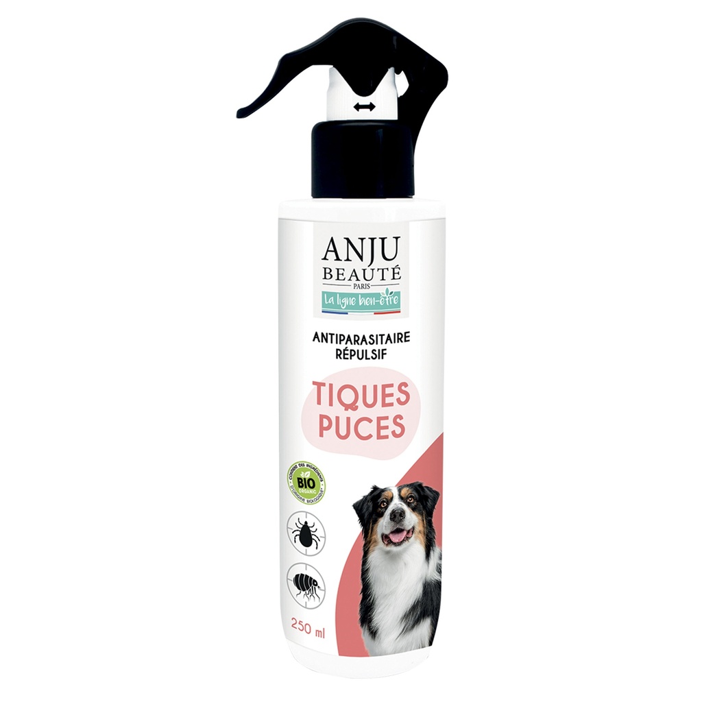 LOTION ANTIPARA REPULSIVE CHIENS ANJU BIEN ETRE - PUCES ET TIQUES - 250ML