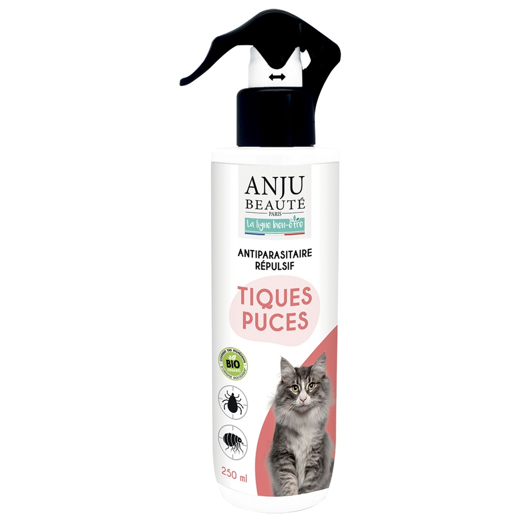 LOTION ANTIPARA REPULSIVE CHATS ANJU BIEN ETRE - PUCES ET TIQUES - 250ML