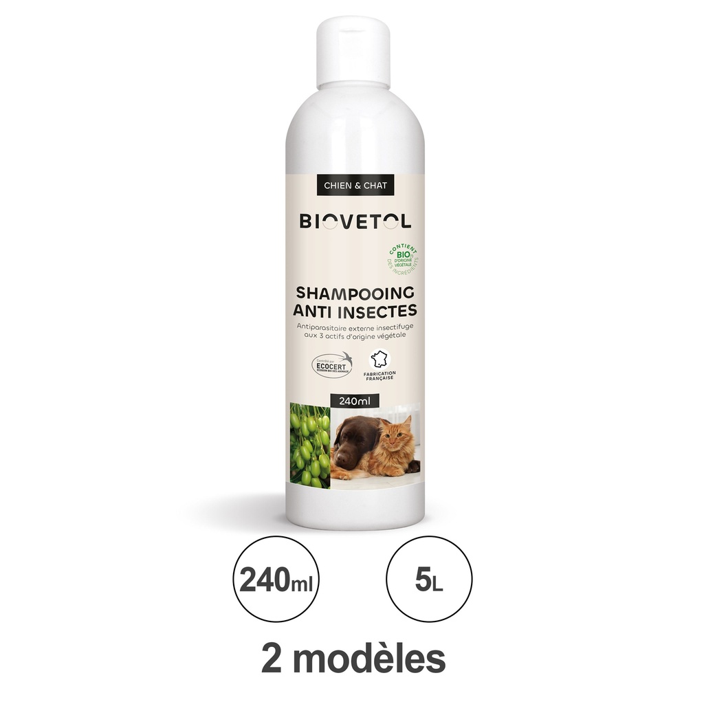 SHAMPOING ANTI-INSECTES 240ML BIOVETOL