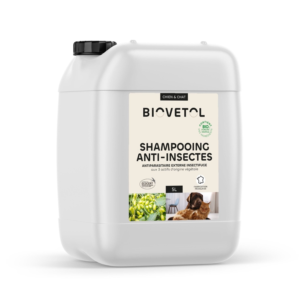 SHAMPOING ANTI INSECTES BIO 5L BIOVETOL