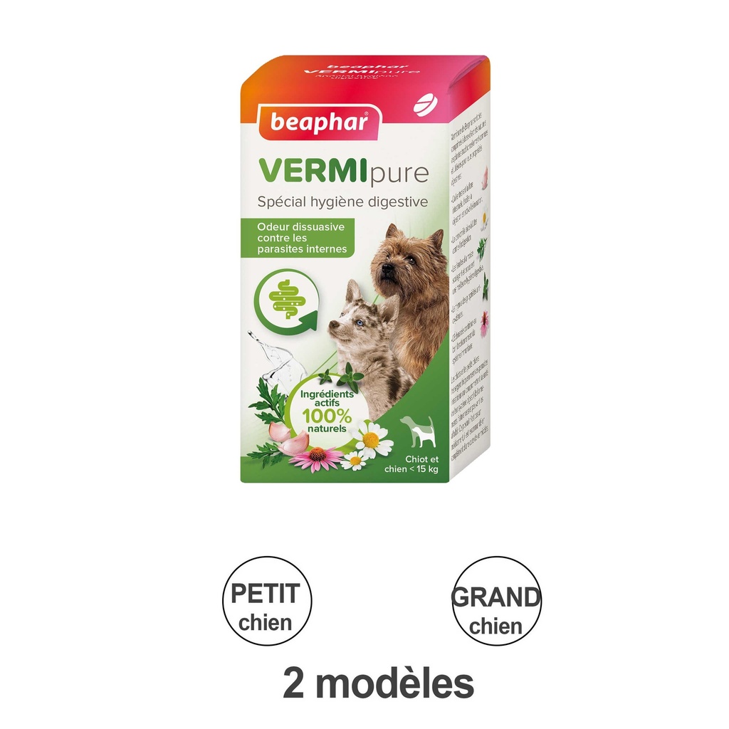 VERMIPURE, COMPRIMES SPECIAL HYGIENE DIGESTIVE POUR CHIOT ET PETIT CHIEN (< 15 K