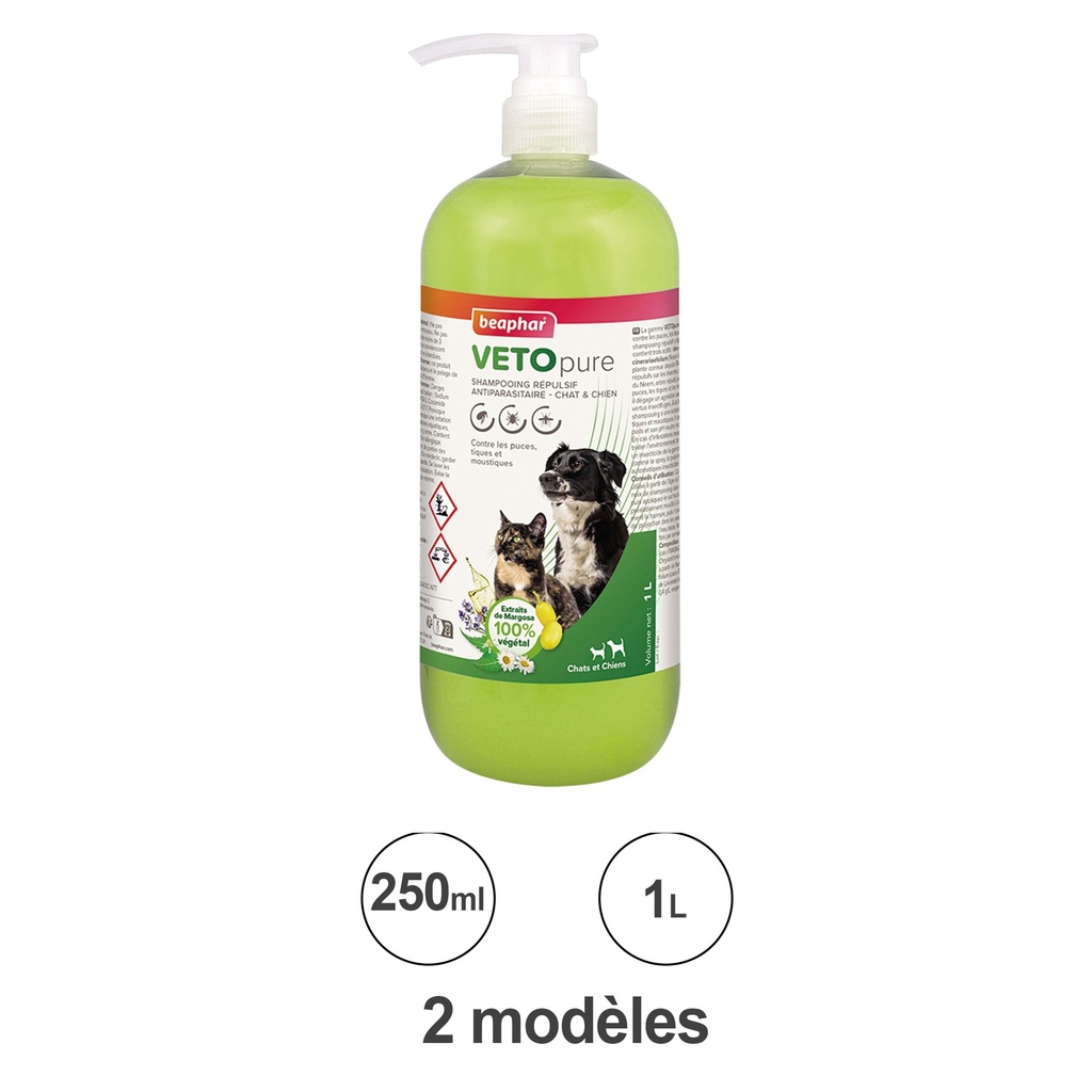 SHAMPOING REPULSIF ANTIPARASITAIRE CHIEN 250ML VETONATURE