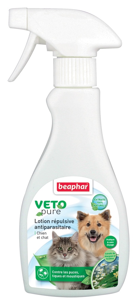 LOTION REPULSIVE ANTIPARASITAIRE 250 ml CHIEN & CHAT VETO NATURE