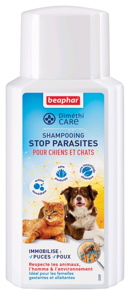 DIMETHICARE, SHAMPOING STOP PARASITES CHIEN ET CHAT 200ML