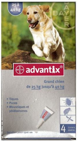 ADVANTIX GRAND CHIEN 25-40 KG 4 PIP. < PRIX NET
