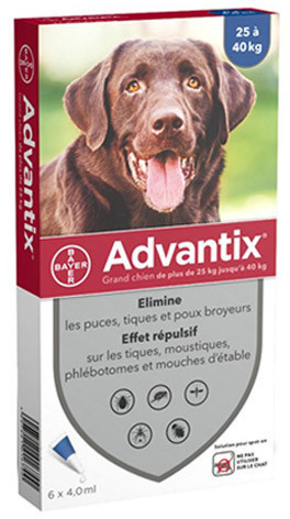 ADVANTIX GRAND CHIEN 25-40 KG 6 PIP < PRIX NET