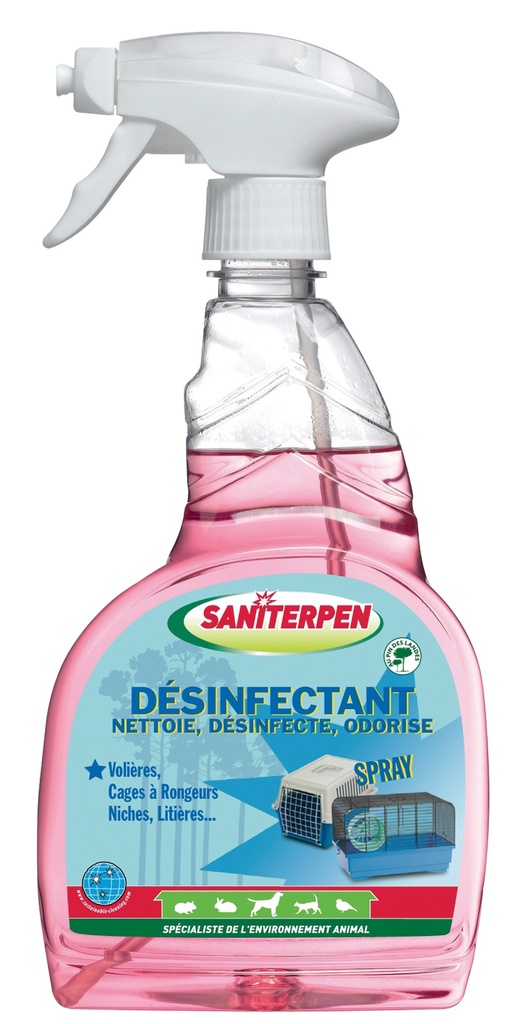 SANITERPEN DESINFECTANT ODORISANT CAGES ET LITIERES SPRAY 750 ML