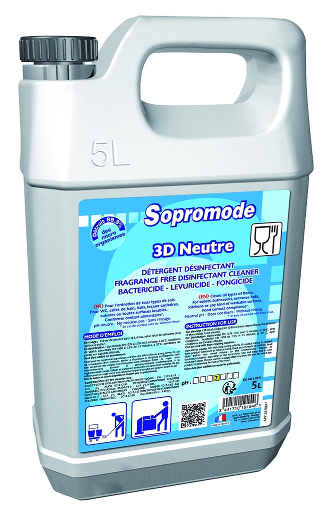 DETERGENT 3D NEUTRE SOPROMODE 5L
