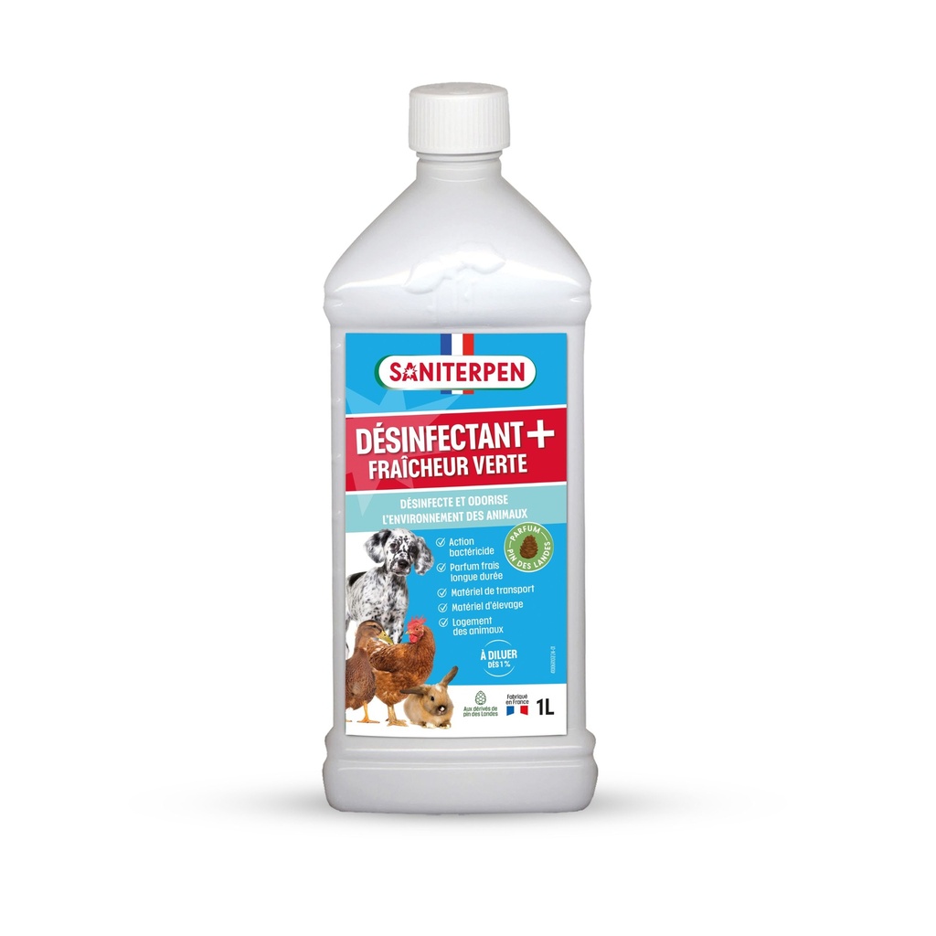 SANITERPEN DESINFECTANT + FRAICHEUR VERTE 1 L