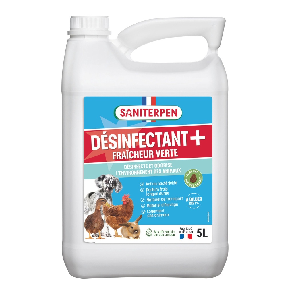 SANITERPEN DESINFECTANT + FRAICHEUR VERTE 5 L