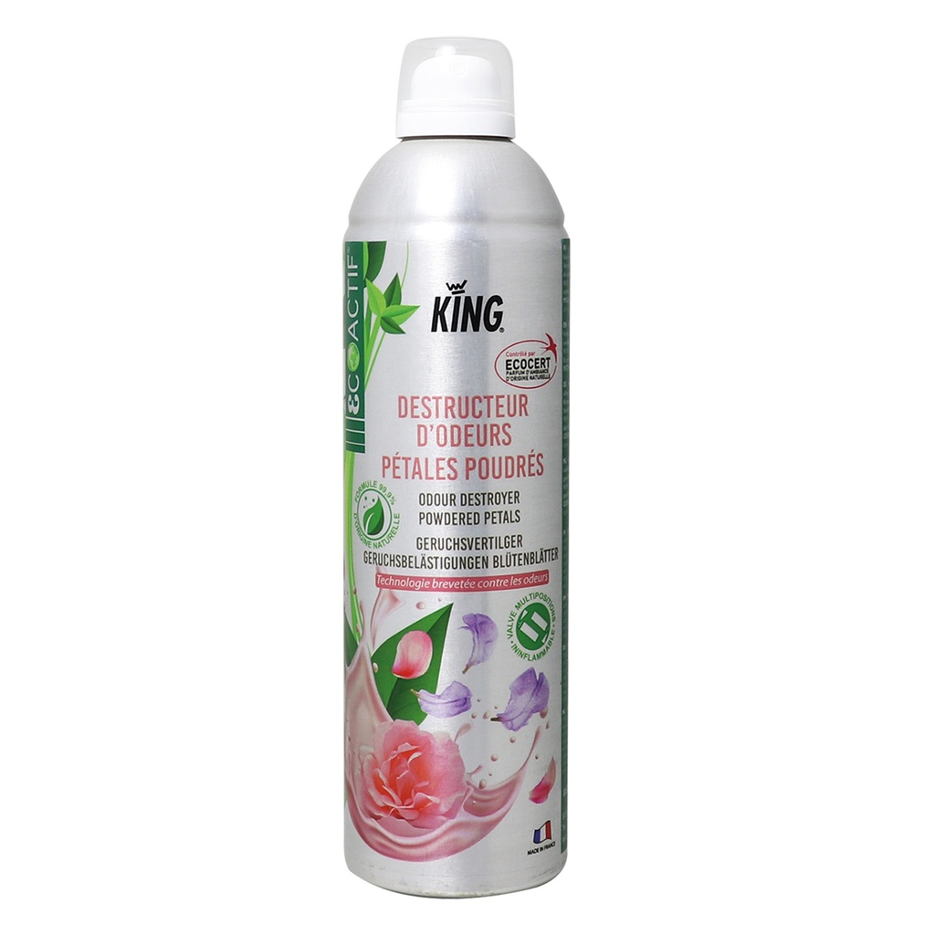 DESTRUCTEUR D’ODEURS ECOCERT PETALES POUDREES 400ML KING
