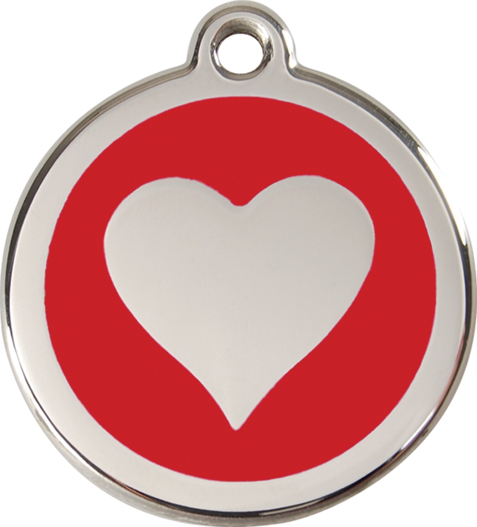 MEDAILLE CHIEN RED DINGO 20MM COEUR ROUGE