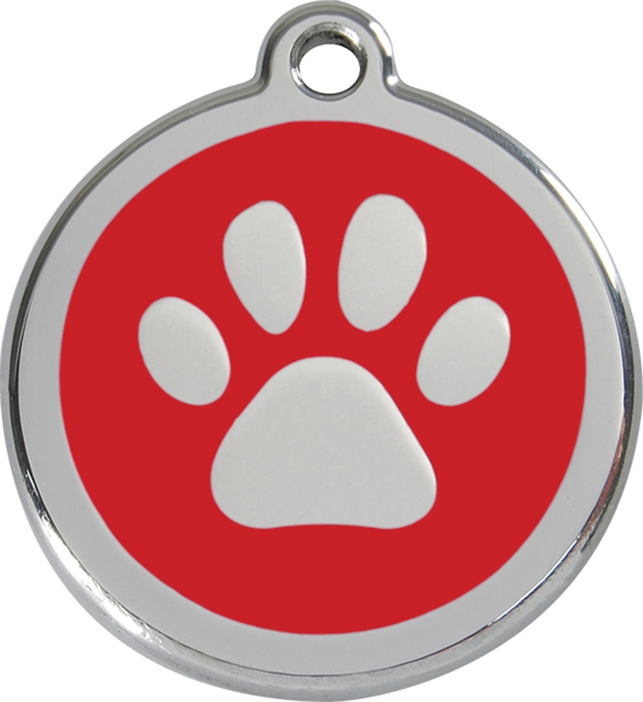 MEDAILLE CHIEN RED DINGO 20MM ROUGE PATTE