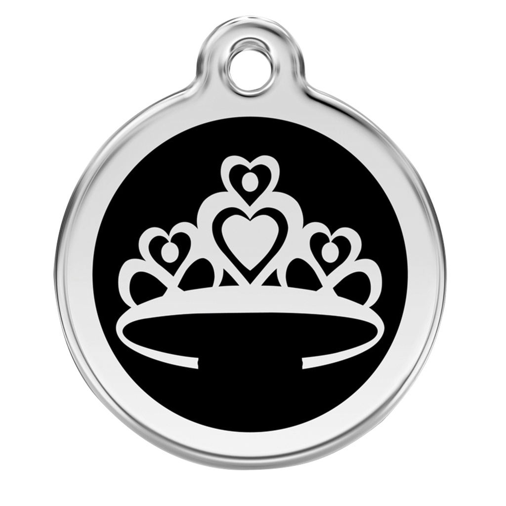 MEDAILLE CHIEN RED DINGO 20MM COURONNE NOIRE DEREF