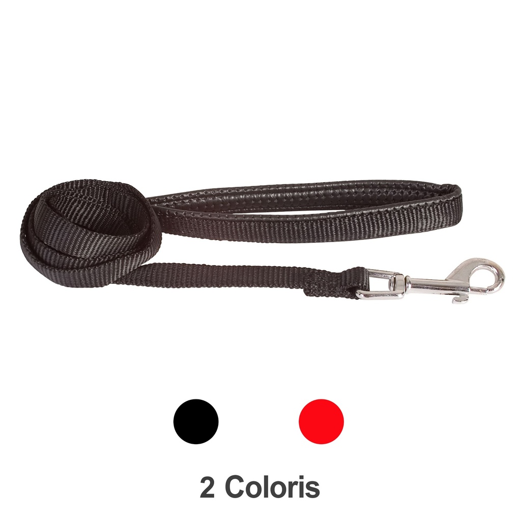 LAISSE NYLON ESSENTIEL ROUGE 15mm x 1.2m PLUS DE POIGNEE CONFORT