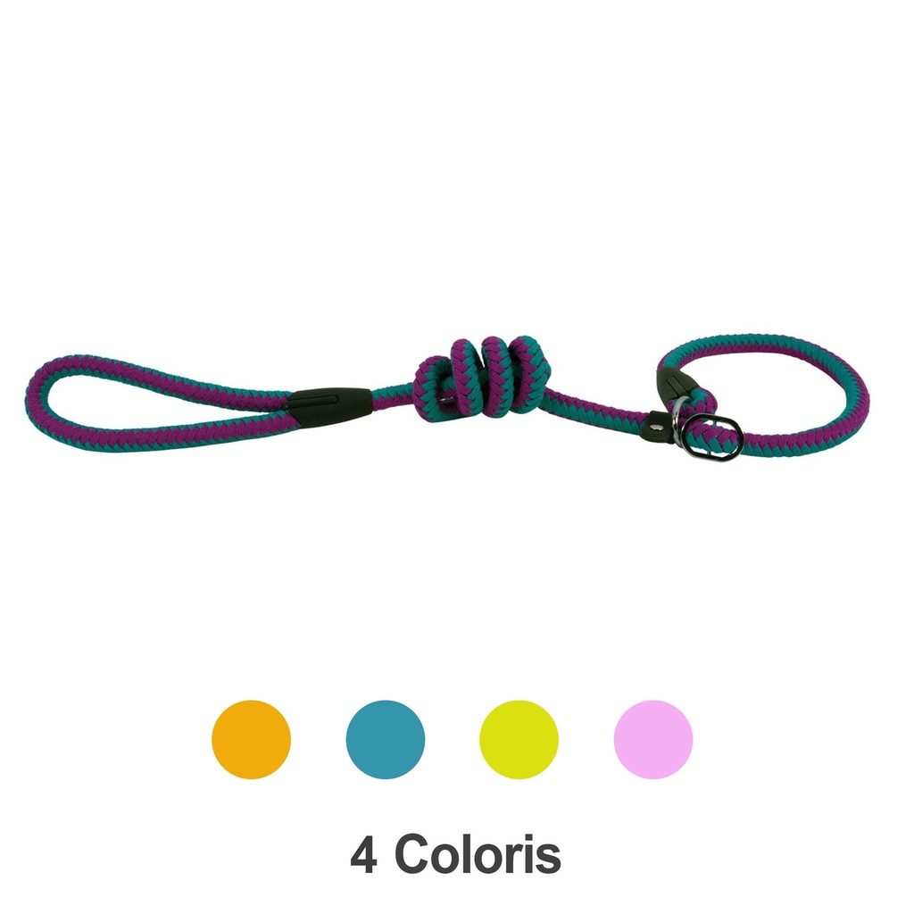 LAISSE LASSO CORDE FLUO 10MM X 150CM ORANGE/TURQUOISE
