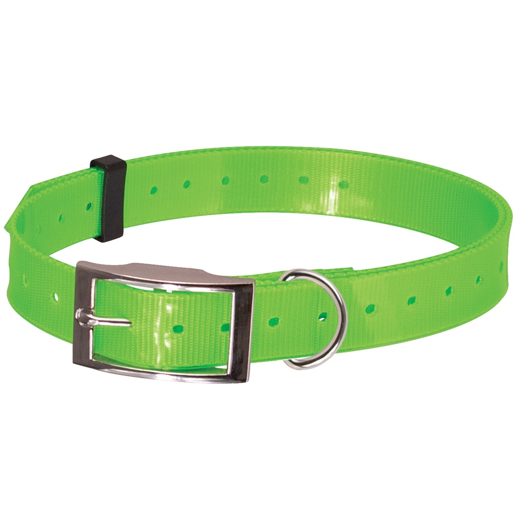 COLLIER NYLON/POLYURETHANE 24-82CM X 25 mm VERT FLUO