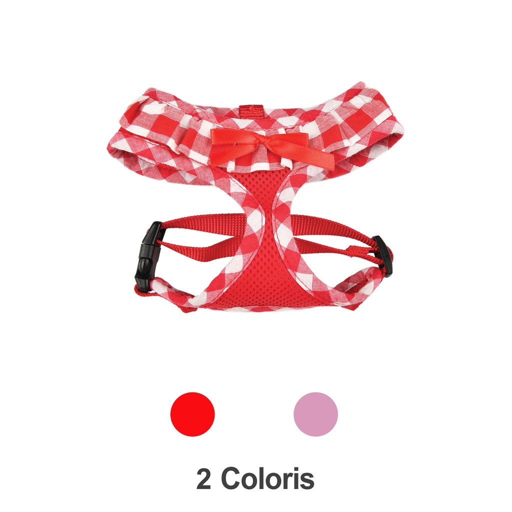 HARNAIS AIR MESH MOTIF VICHY ROUGE TXS 23-33CM DEREF A PUIS