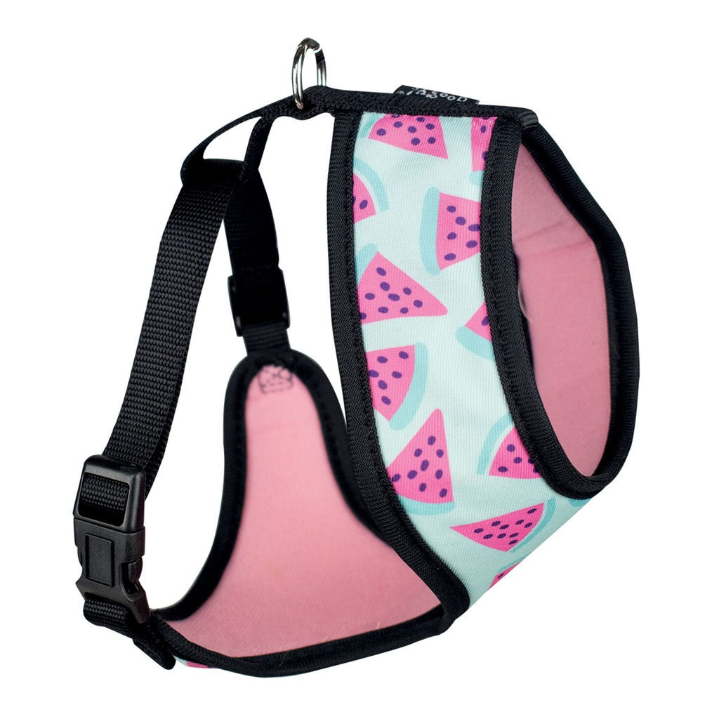HARNAIS MOTIF PASTEQUES ROSE XS 33-45CM