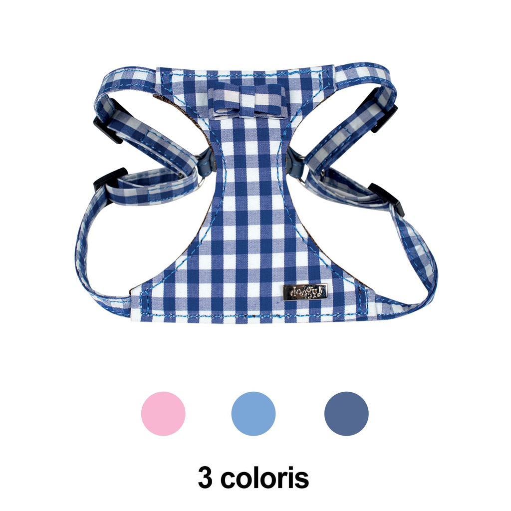 HARNAIS VICHY BLEU MARINE XS 27-37CM X10MM DEREF