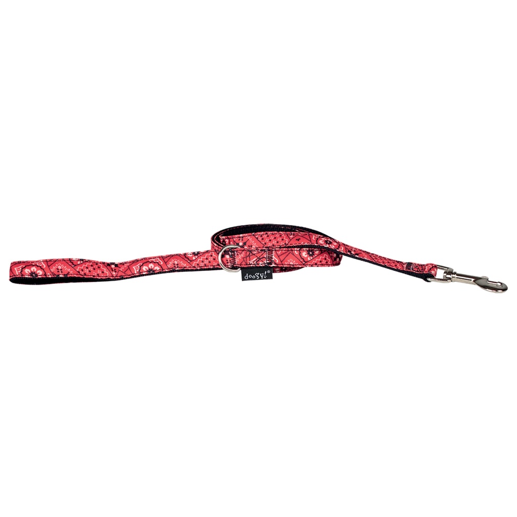 LAISSE MOTIF BANDANA ROUGE 120CM X 16MM