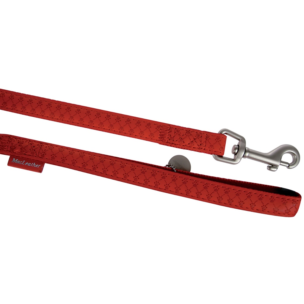 LAISSE MC LEATHER 10MM/1.2M ROUGE DEREF