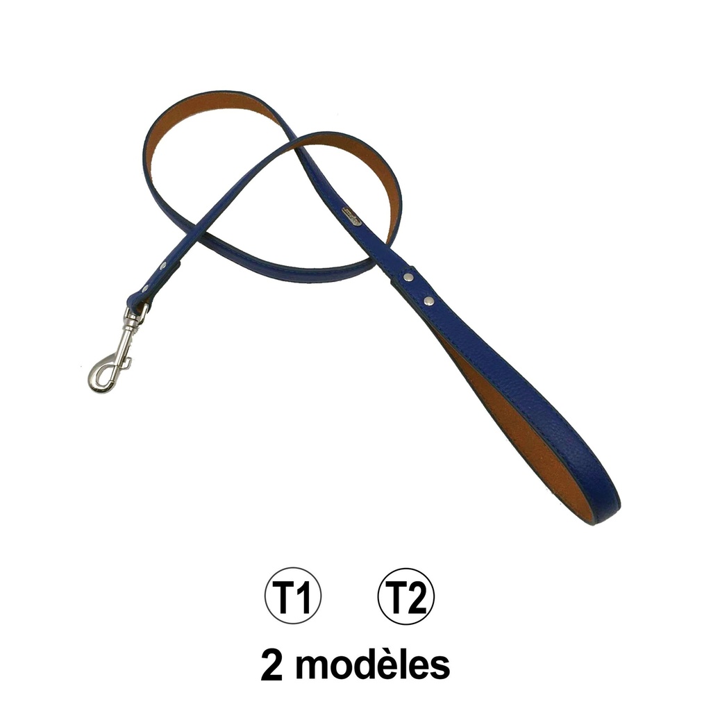 LAISSE CUIR INDIGO 15MM X 120CM DEREF