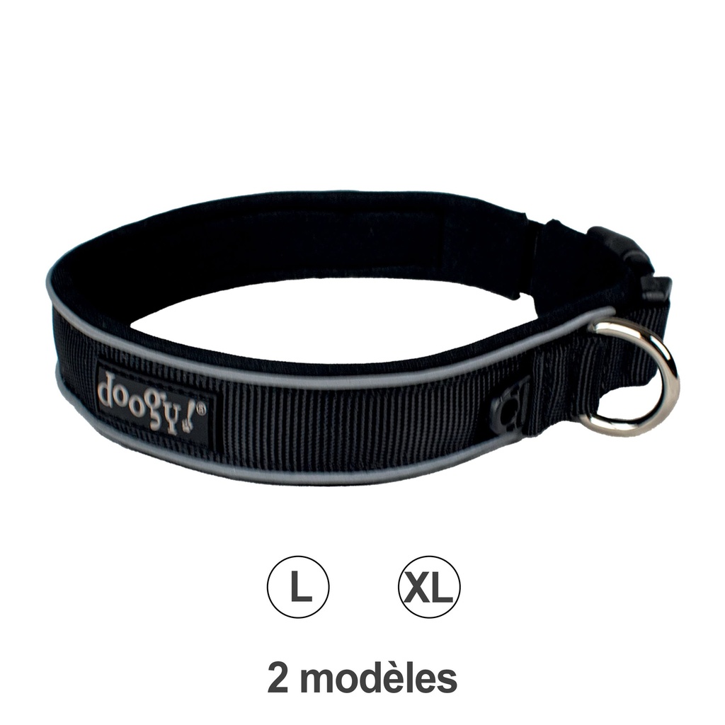 COLLIER BASICA NOIR L 45-51CM X 3,5CM