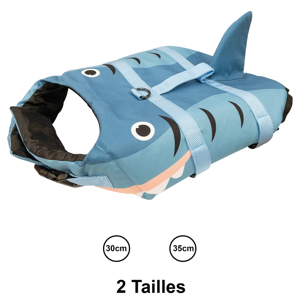 GILET DE SAUVETAGE POUR CHIENS SHARK 30 CM PAS DE DELAI FSEUR