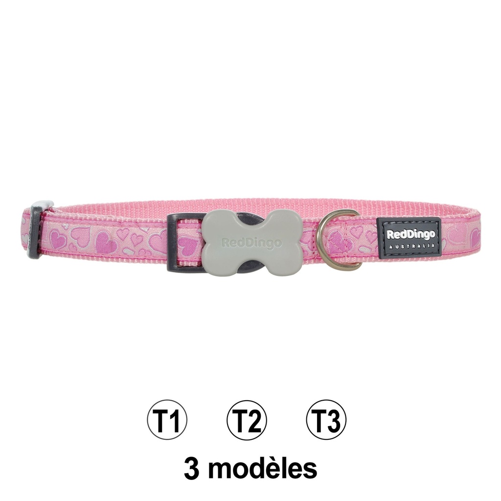 COLLIER RED DINGO 20-32 CM 12MM BREEZY LOVE ROSE